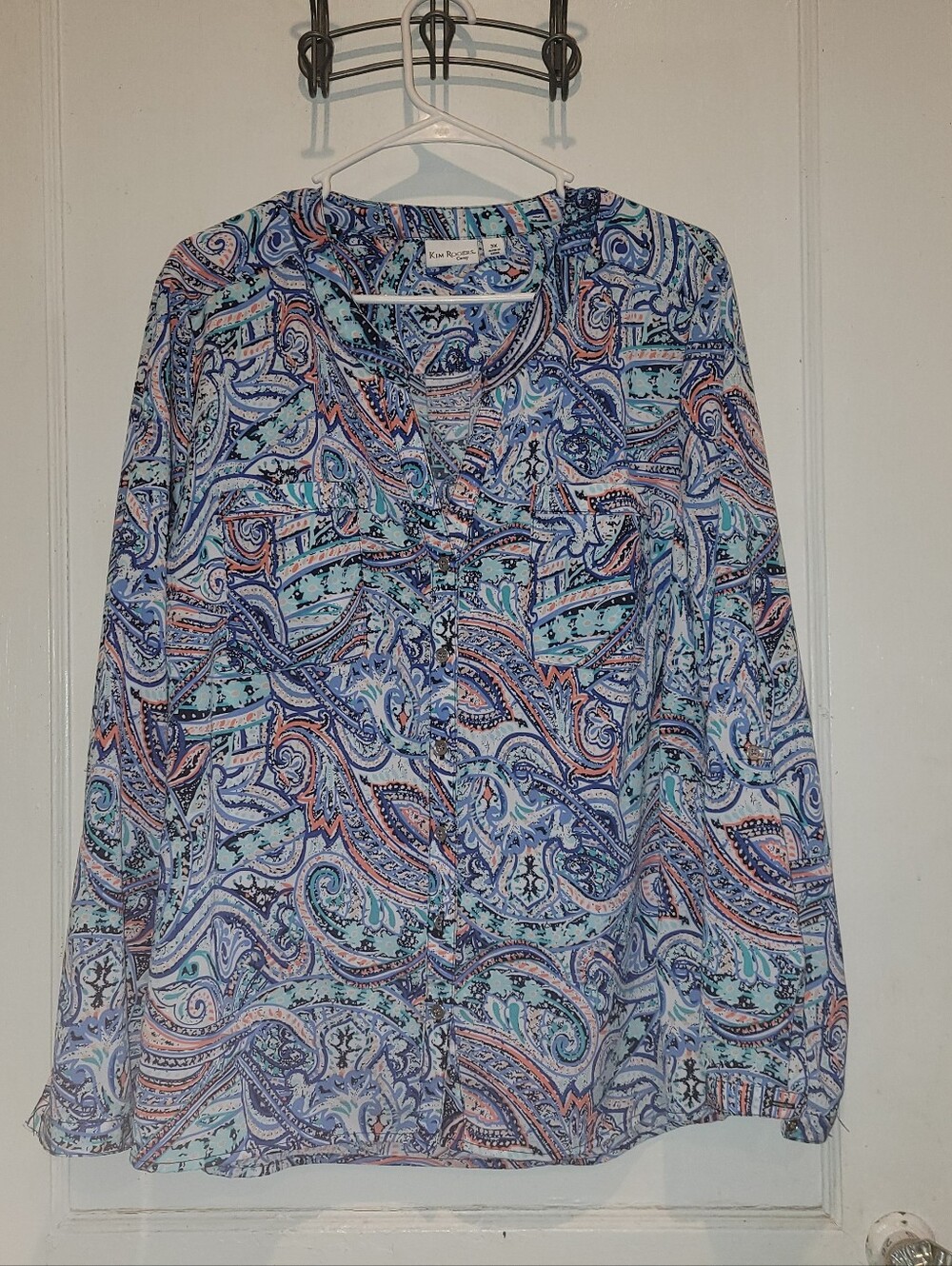 Like New Kim Rogers Curvy 3X Paisley Blouse Lightweight